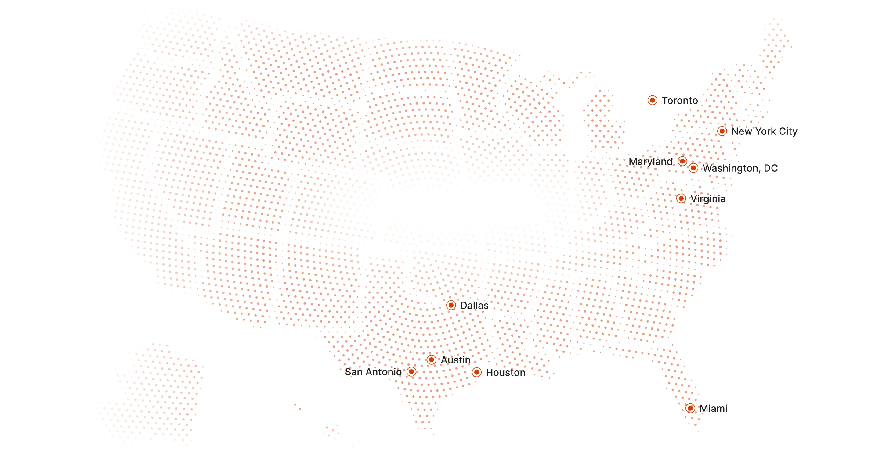 Map of ResQ Services markets across the US and Canada